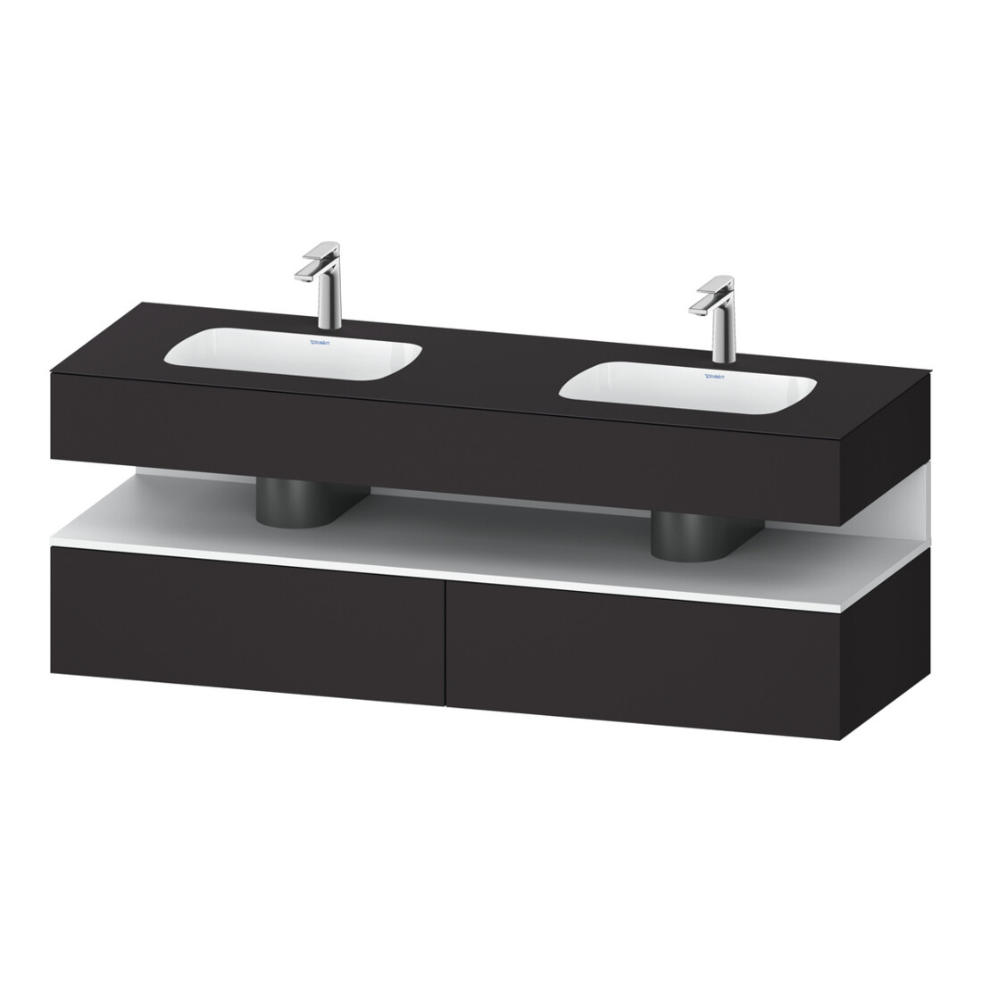 Duravit Einbauwaschtisch-Möbel-Set Qatego 160x55x60cm, Kon-WTU, we m/Grap matt
