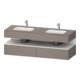 Duravit Einbauwaschtisch-Möbel-Set Qatego 160x55x60cm, Kon-WTU, we matt/Basalt ma-1