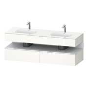 Duravit Einbauwaschtisch-Möbel-Set Qatego 160x55x60cm, Kon-WTU, we matt/we hgl