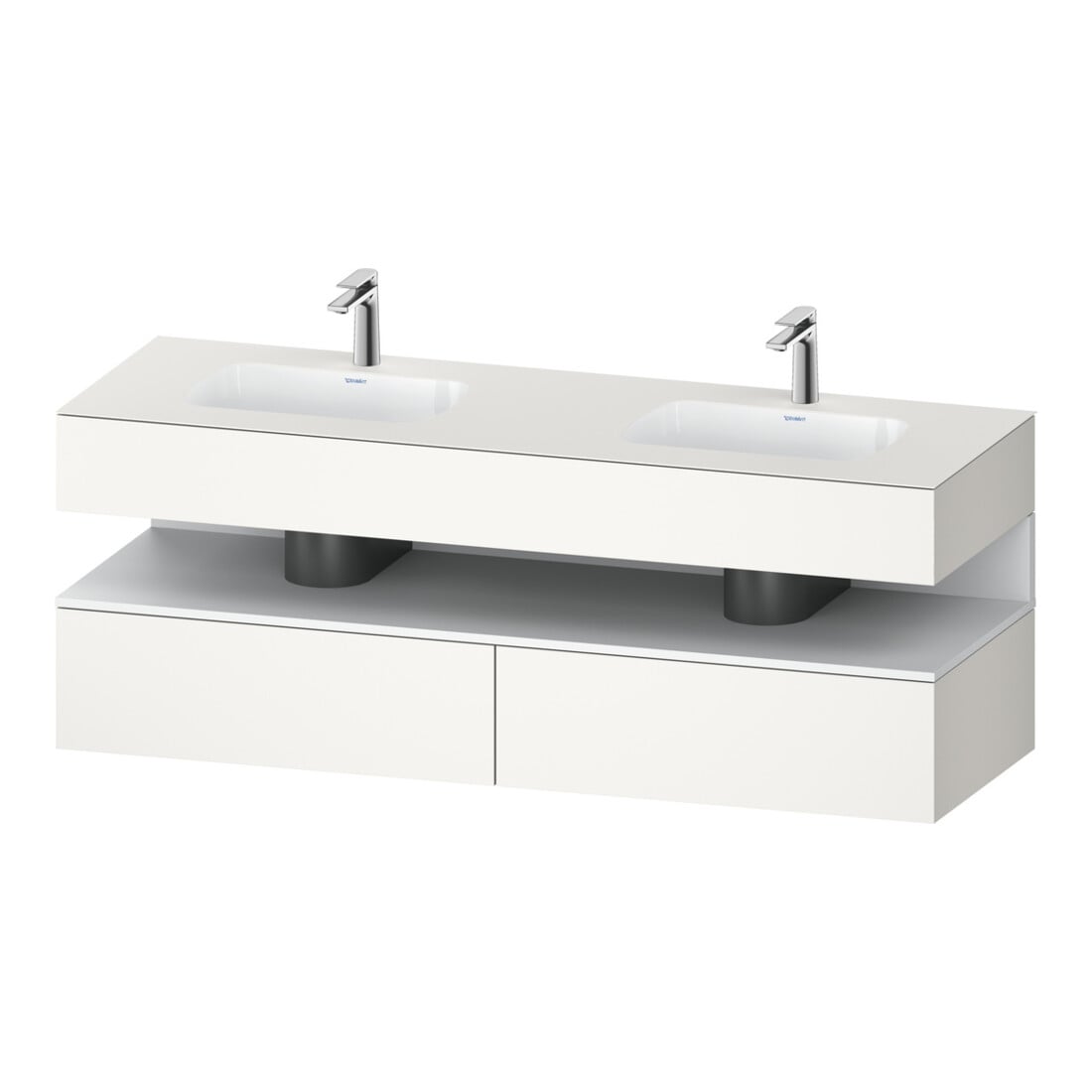 Duravit Einbauwaschtisch-Möbel-Set Qatego 160x55x60cm, Kon-WTU, we matt/we matt