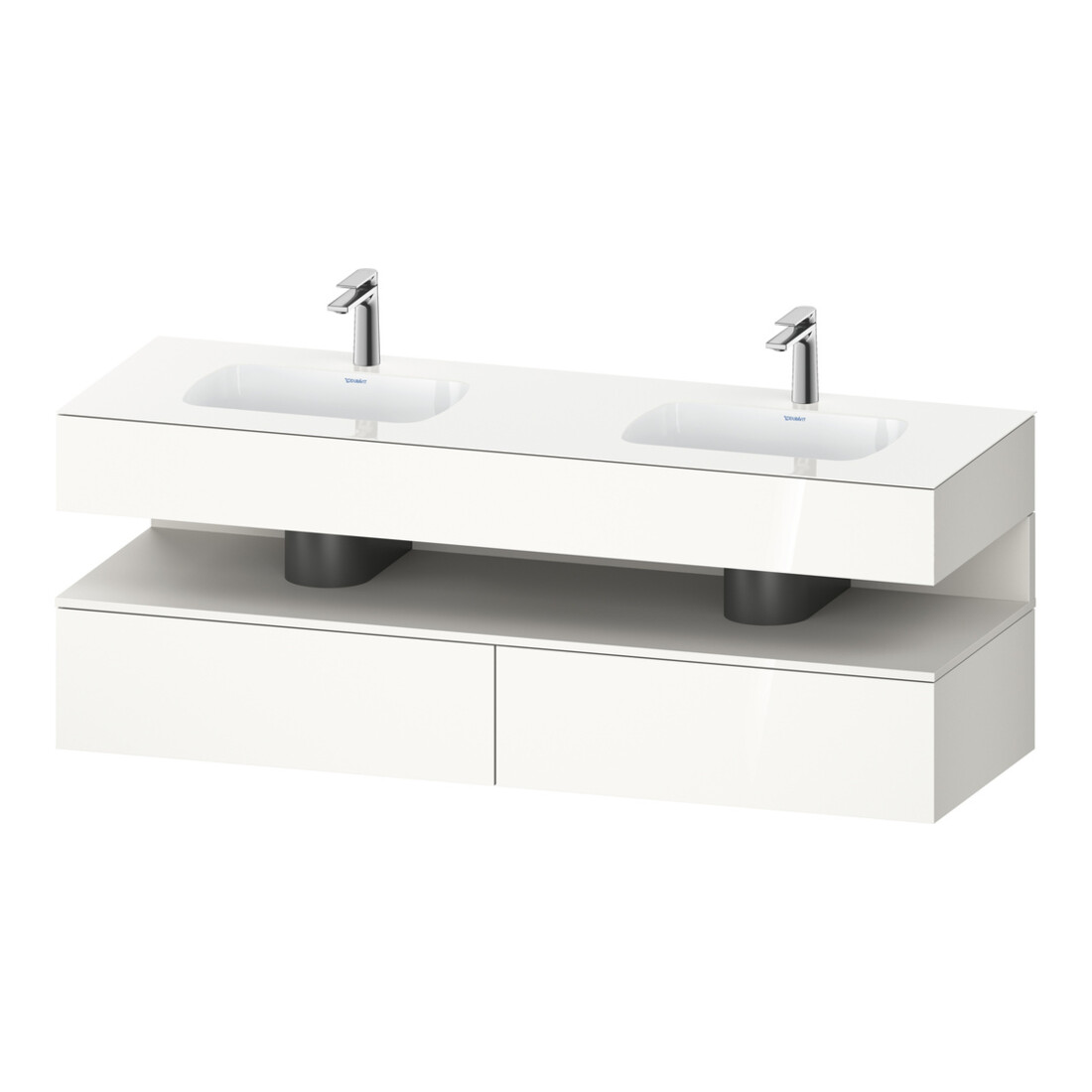 Duravit Einbauwaschtisch-Möbel-Set Qatego 160x55x60cm, Kon-WTU, we matt/weiß hgl