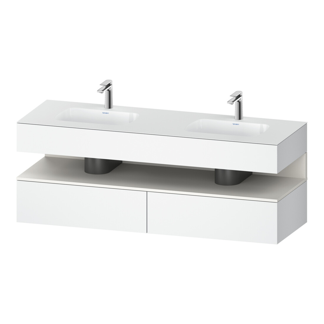 Duravit Einbauwaschtisch-Möbel-Set Qatego 160x55x60cm, Kon-WTU, we matt/weiß ma