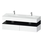 Duravit Einbauwaschtisch-Möbel-Set Qatego 160x55x60cm, Konsolen-Waschtischunterbau, Ei sw/we matt