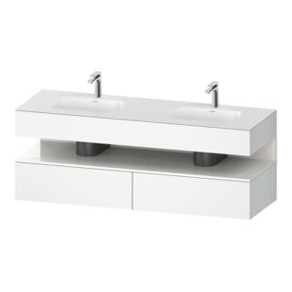 Duravit Einbauwaschtisch-Möbel-Set Qatego 160x55x60cm, Konsolen-Waschtischunterbau, we hgl/we ma