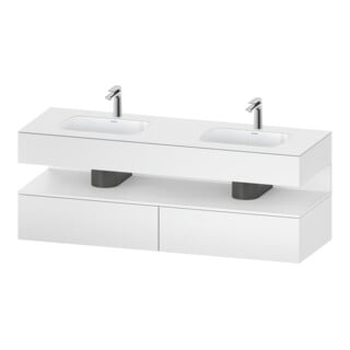 Duravit Einbauwaschtisch-Möbel-Set Qatego 160x55x60cm, Konsolen-Waschtischunterbau, weiß matt