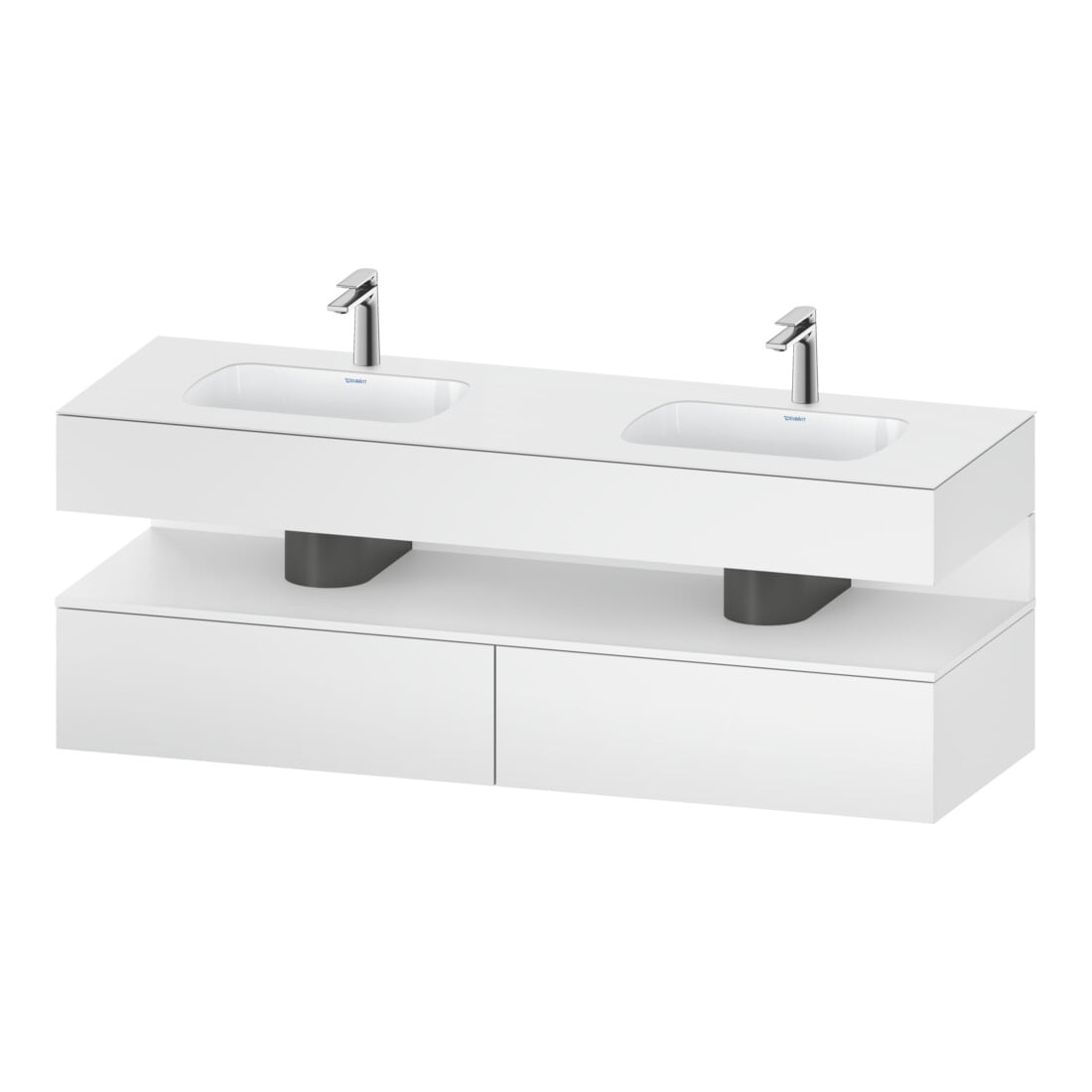 Duravit Einbauwaschtisch-Möbel-Set Qatego 160x55x60cm, Konsolen-Waschtischunterbau, weiß matt
