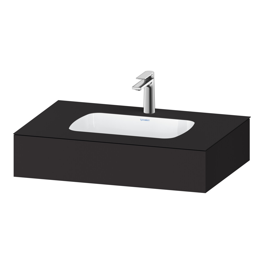 Duravit Einbauwaschtisch-Möbel-Set Qatego 80x55x17cm, gra m, m K, 1 Ausschn, m ÜL