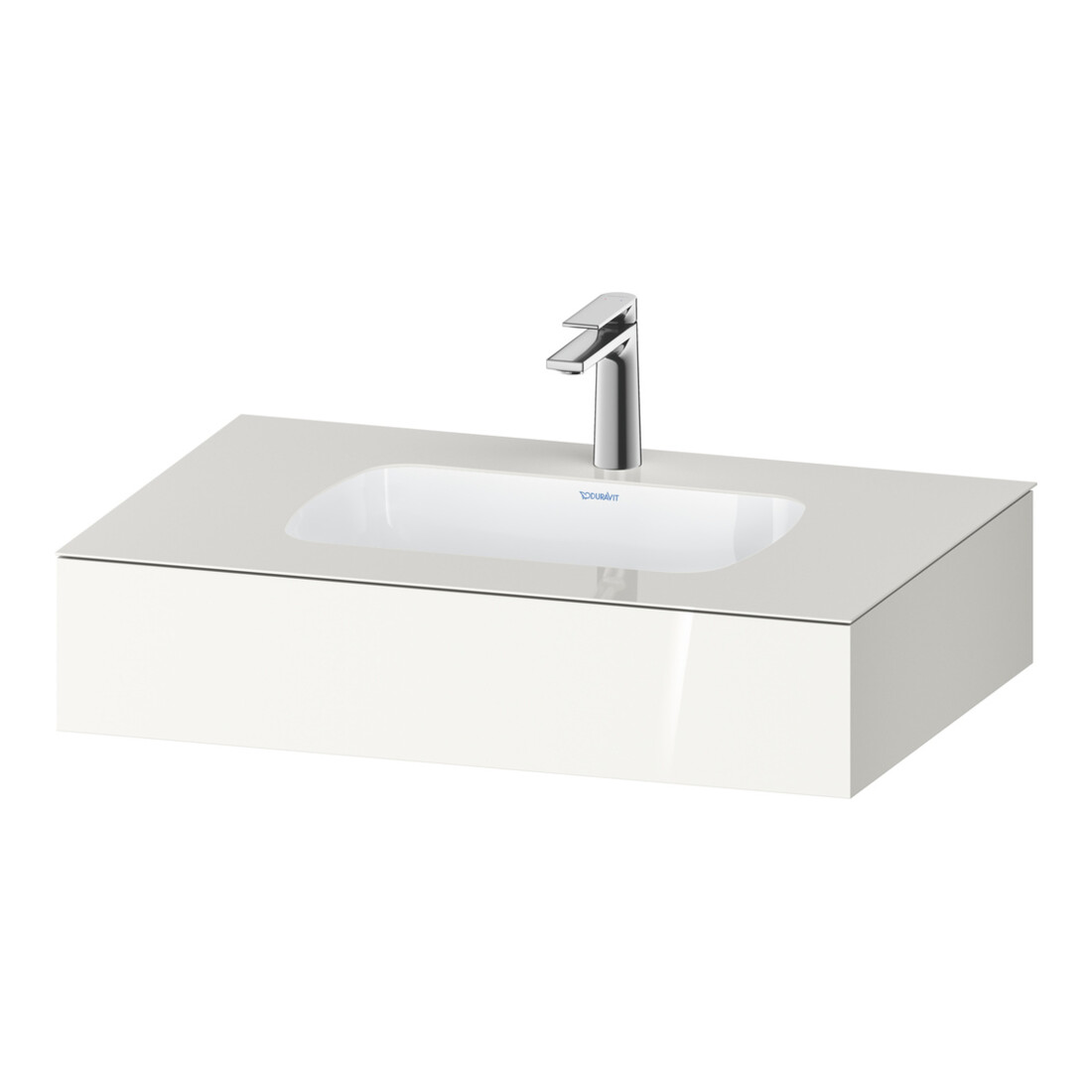Duravit Einbauwaschtisch-Möbel-Set Qatego 80x55x17cm, w g, m Kons, 1 Ausschn, m ÜL