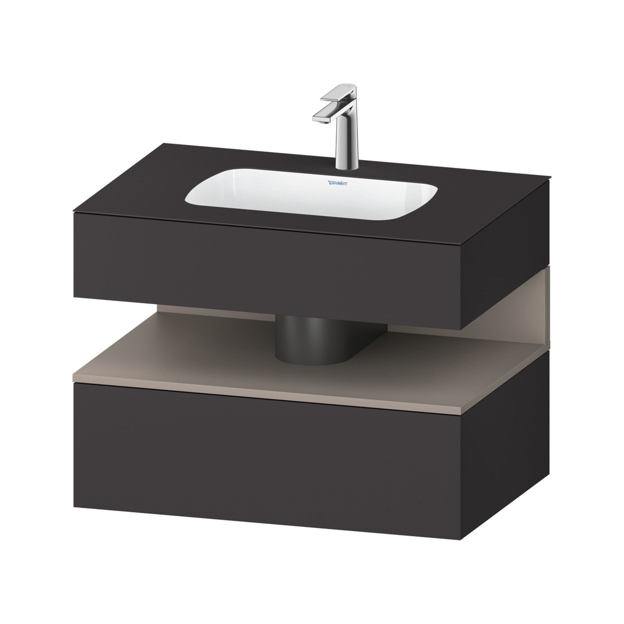 Duravit Einbauwaschtisch-Möbel-Set Qatego 80x55x60cm, ba m/Gr m, Kon-WTU, Nischenb