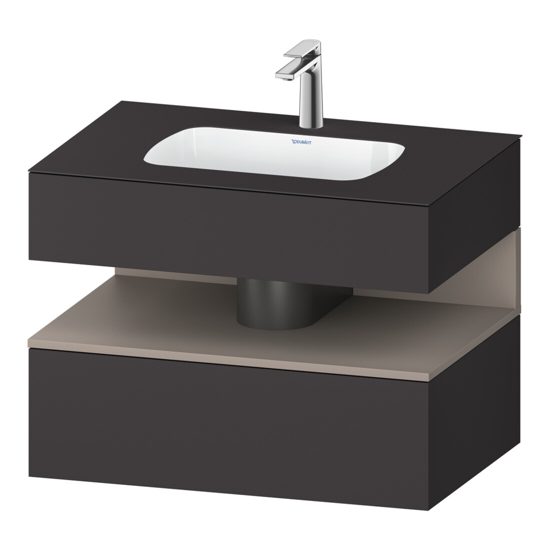 Duravit Einbauwaschtisch-Möbel-Set Qatego 80x55x60cm, ba m/Gr m, Kon-WTU, Nischenb