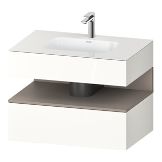 Duravit Einbauwaschtisch-Möbel-Set Qatego 80x55x60cm, ba matt/we hgl, Konsolen-Waschtischunterbau