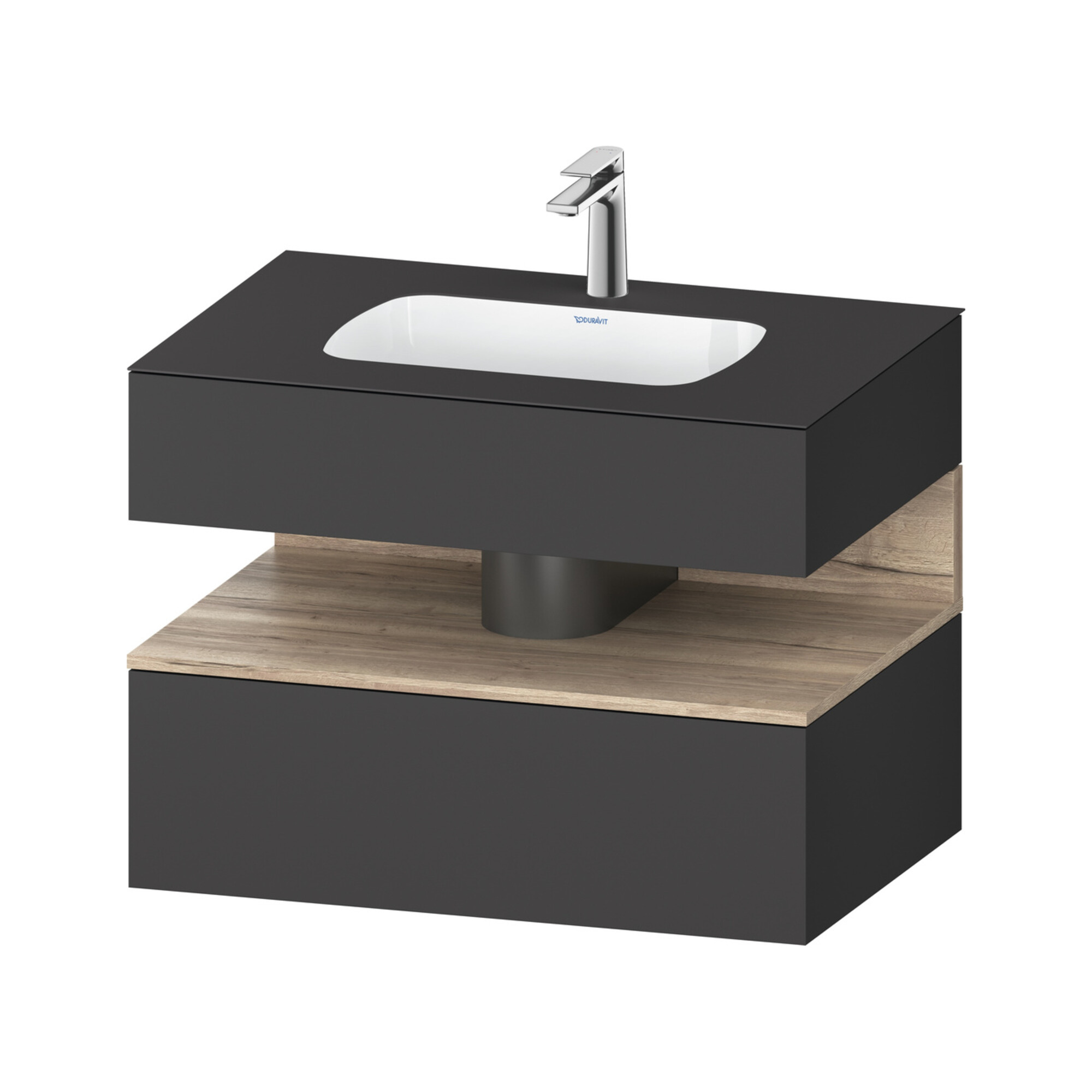Duravit Einbauwaschtisch-Möbel-Set Qatego 80x55x60cm, E Ma/Gra m, Kon-WTU, B
