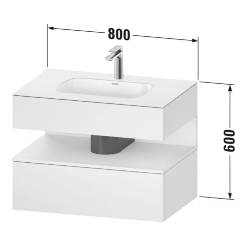 Duravit Einbauwaschtisch-Möbel-Set Qatego 80x55x60cm, E Ma/Gra m, Kon-WTU, B