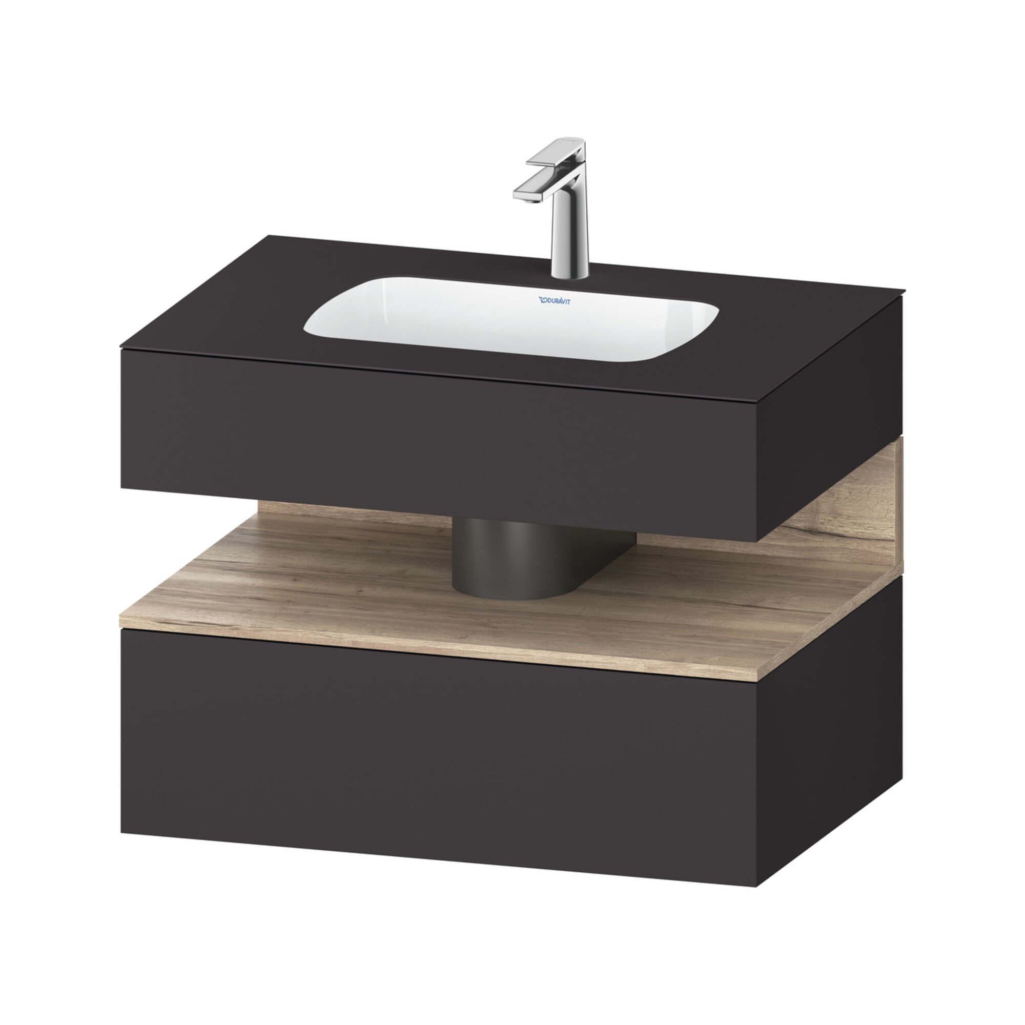 Duravit Einbauwaschtisch-Möbel-Set Qatego 80x55x60cm, E Ma/Gra m, Kon-WTU, B