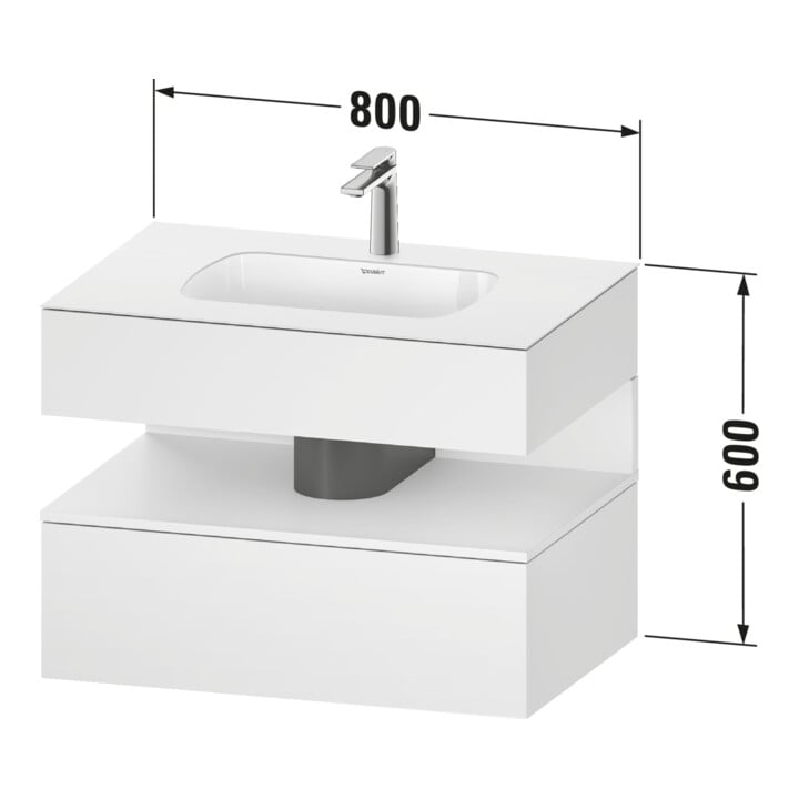 Duravit Einbauwaschtisch-Möbel-Set Qatego 80x55x60cm, E Ma/Gra m, Kon-WTU, B
