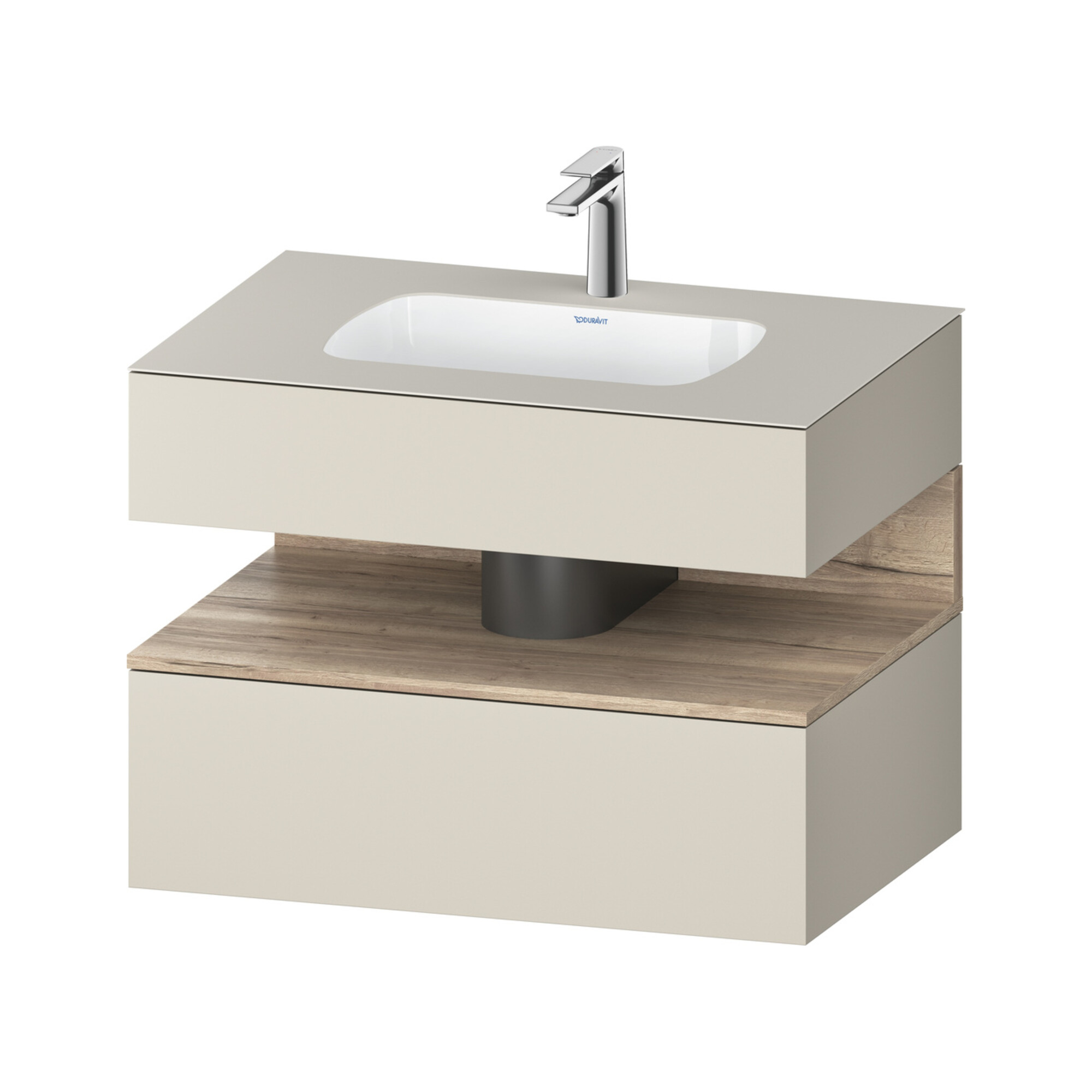 Duravit Einbauwaschtisch-Möbel-Set Qatego 80x55x60cm, E Ma/t m, Kon-WTU, Nischenb