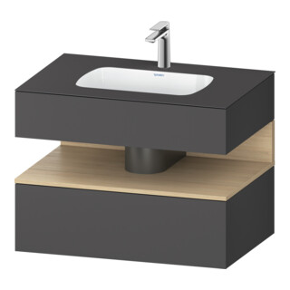 Duravit Einbauwaschtisch-Möbel-Set Qatego 80x55x60cm, E na/gra m, Kon-WTU, B
