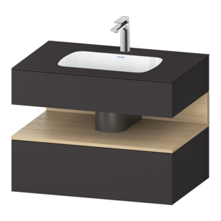 Duravit Einbauwaschtisch-Möbel-Set Qatego 80x55x60cm, E na/gra m, Kon-WTU, B