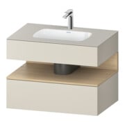 Duravit Einbauwaschtisch-Möbel-Set Qatego 80x55x60cm, E na/tau matt, Konsolen-Waschtischunterbau