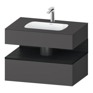 Duravit Einbauwaschtisch-Möbel-Set Qatego 80x55x60cm, E schw/grap ma, Konsolen-Waschtischunterbau