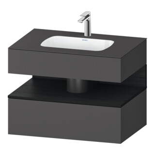 Duravit Einbauwaschtisch-Möbel-Set Qatego 80x55x60cm, E sw/gra m, Kon-WTU, B