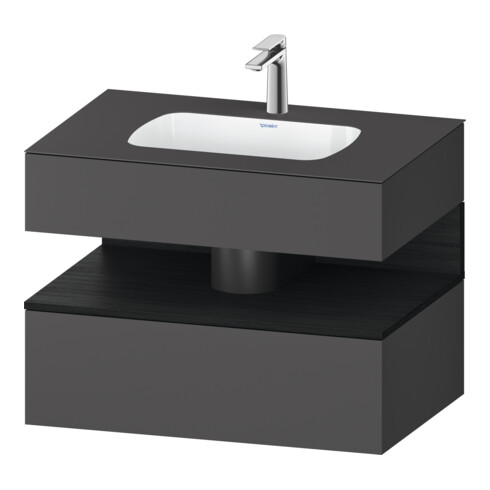Duravit Einbauwaschtisch-Möbel-Set Qatego 80x55x60cm, E sw/gra m, Kon-WTU, B