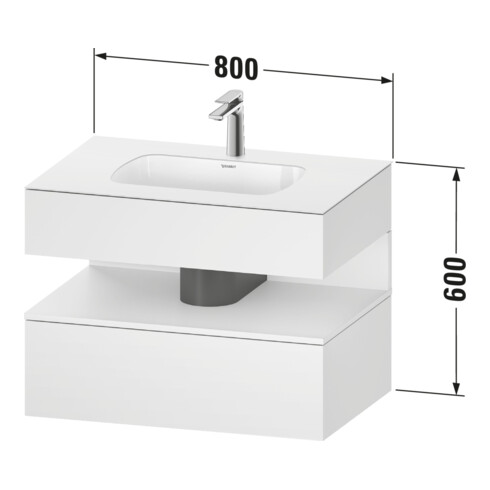 Duravit Einbauwaschtisch-Möbel-Set Qatego 80x55x60cm, E sw/gra m, Kon-WTU, B