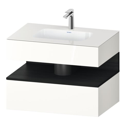 Duravit Einbauwaschtisch-Möbel-Set Qatego 80x55x60cm, E sw/we g, Kon-WTU, Nischenb