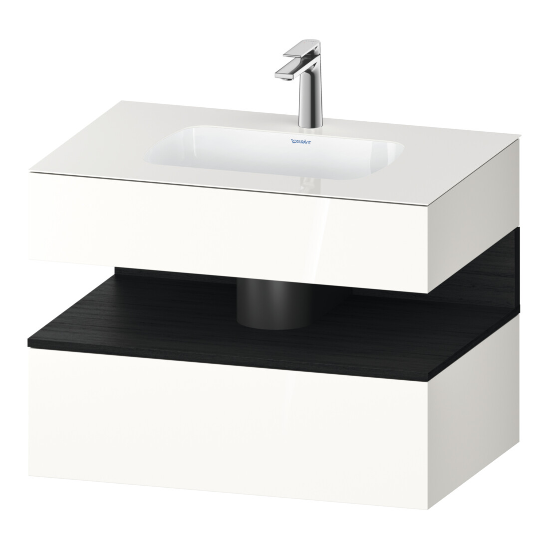 Duravit Einbauwaschtisch-Möbel-Set Qatego 80x55x60cm, E sw/we g, Kon-WTU, Nischenb