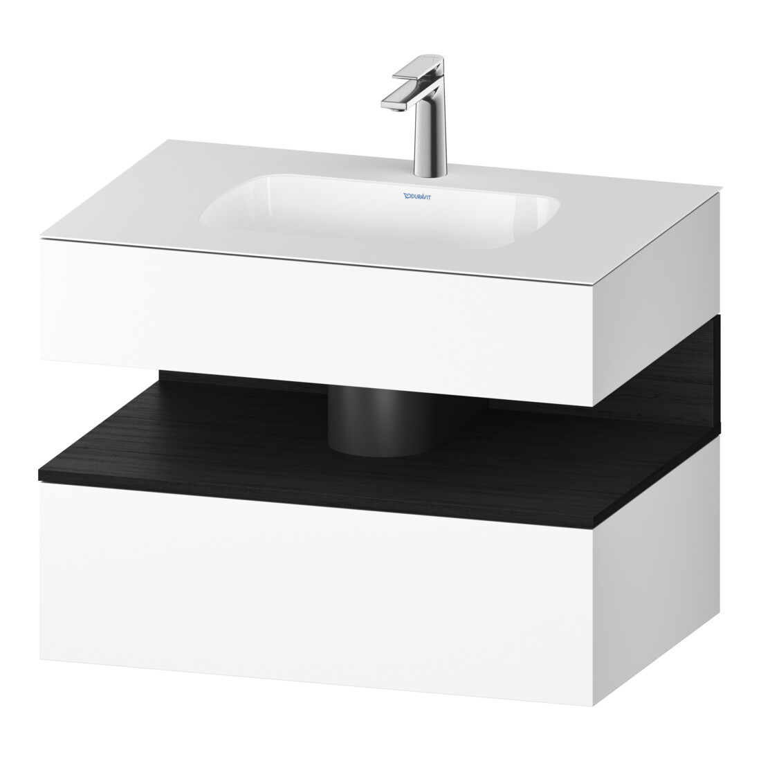 Duravit Einbauwaschtisch-Möbel-Set Qatego 80x55x60cm, E sw/we m, Kon-WTU, Nischenb