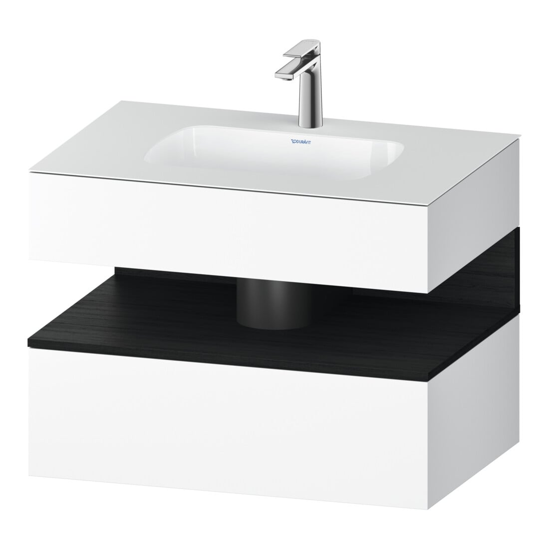Duravit Einbauwaschtisch-Möbel-Set Qatego 80x55x60cm, Ei sw/we ma, Konsolen-Waschtischunterbau