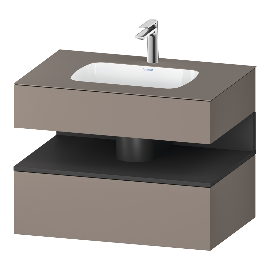 Duravit Einbauwaschtisch-Möbel-Set Qatego 80x55x60cm, gra m/ba m, Kon-WTU, B
