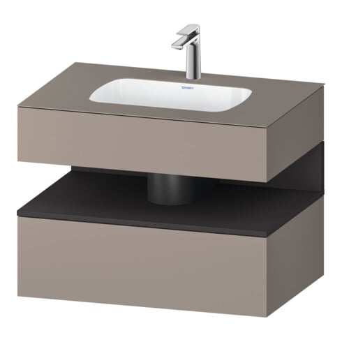 Duravit Einbauwaschtisch-Möbel-Set Qatego 80x55x60cm, gra m/ba m, Kon-WTU, B