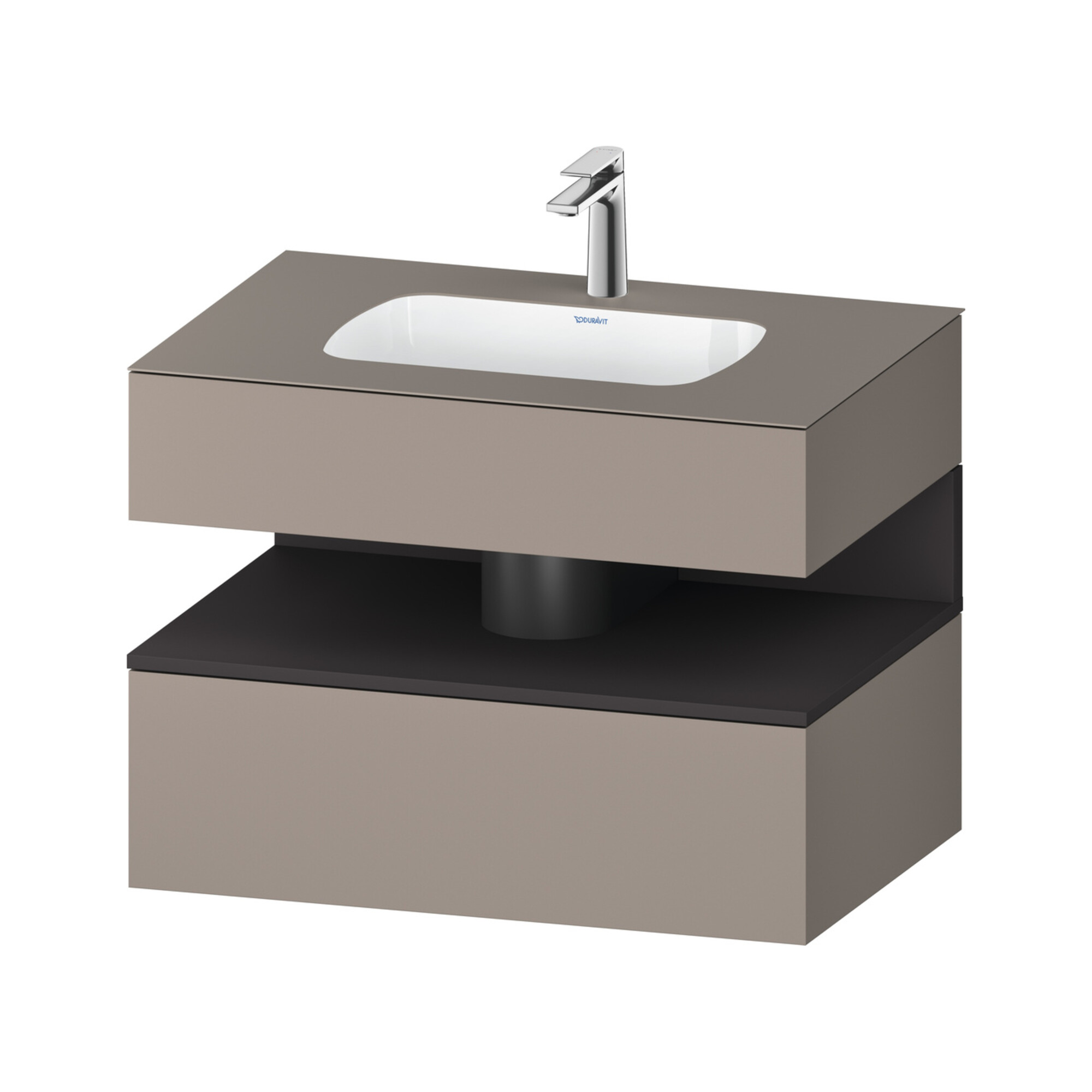 Duravit Einbauwaschtisch-Möbel-Set Qatego 80x55x60cm, gra m/ba m, Kon-WTU, B