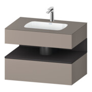 Duravit Einbauwaschtisch-Möbel-Set Qatego 80x55x60cm, gra m/ba ma, Konsolen-Waschtischunterbau