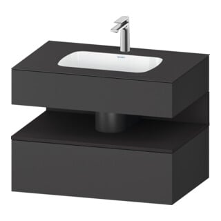 Duravit Einbauwaschtisch-Möbel-Set Qatego 80x55x60cm, gra m/Gr ma, Konsolen-Waschtischunterbau