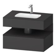 Duravit Einbauwaschtisch-Möbel-Set Qatego 80x55x60cm, gra m/Gr ma, Konsolen-Waschtischunterbau