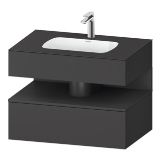 Duravit Einbauwaschtisch-Möbel-Set Qatego 80x55x60cm, gra m, Kon-WTU, Nischenb
