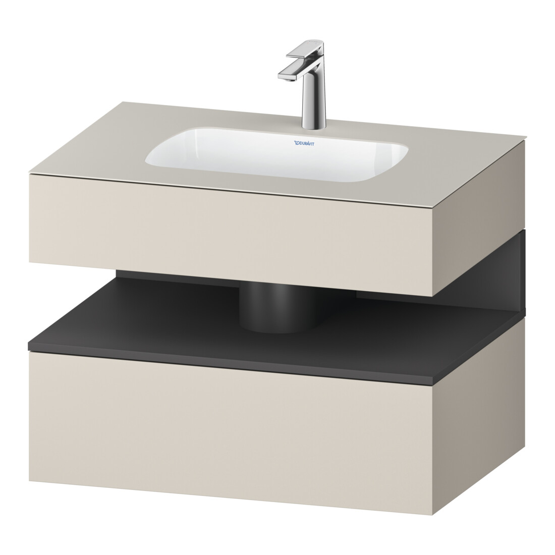 Duravit Einbauwaschtisch-Möbel-Set Qatego 80x55x60cm, gra m/ta m, Kon-WTU, B