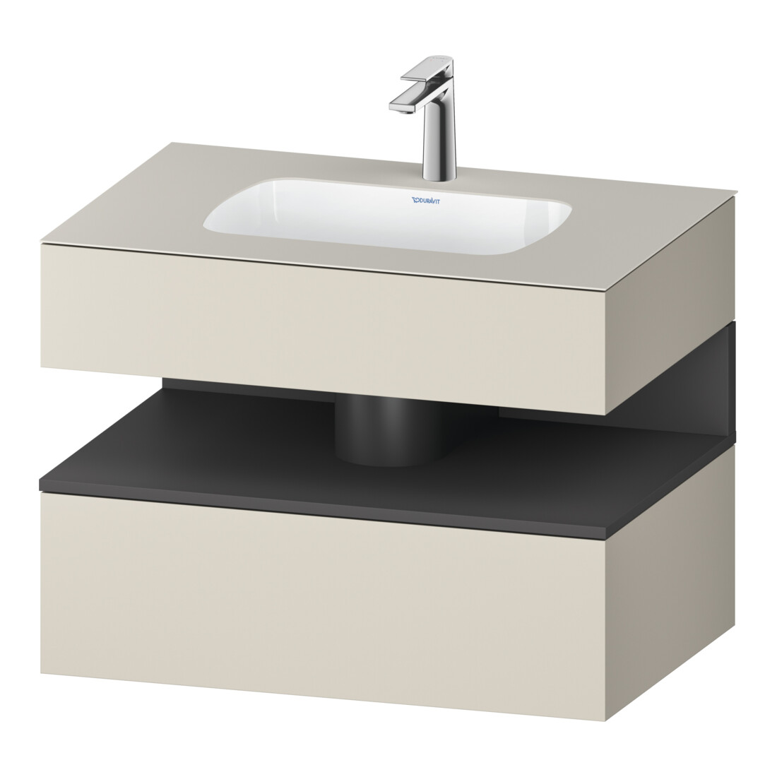 Duravit Einbauwaschtisch-Möbel-Set Qatego 80x55x60cm, gra m/ta m, Kon-WTU, B
