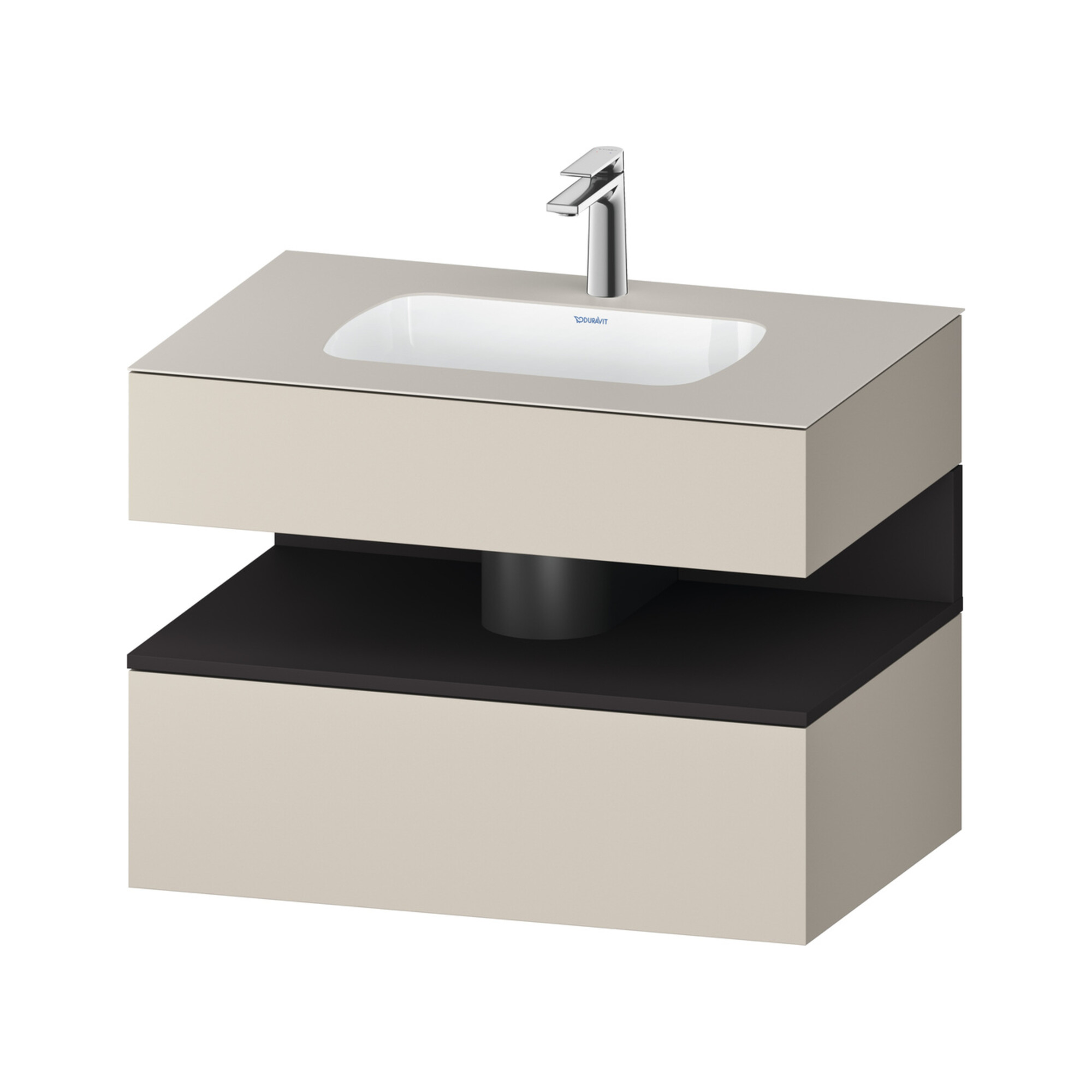 Duravit Einbauwaschtisch-Möbel-Set Qatego 80x55x60cm, gra m/ta m, Kon-WTU, B