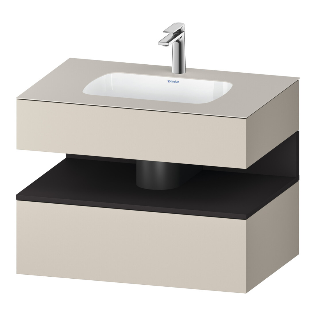 Duravit Einbauwaschtisch-Möbel-Set Qatego 80x55x60cm, gra m/ta m, Kon-WTU, B