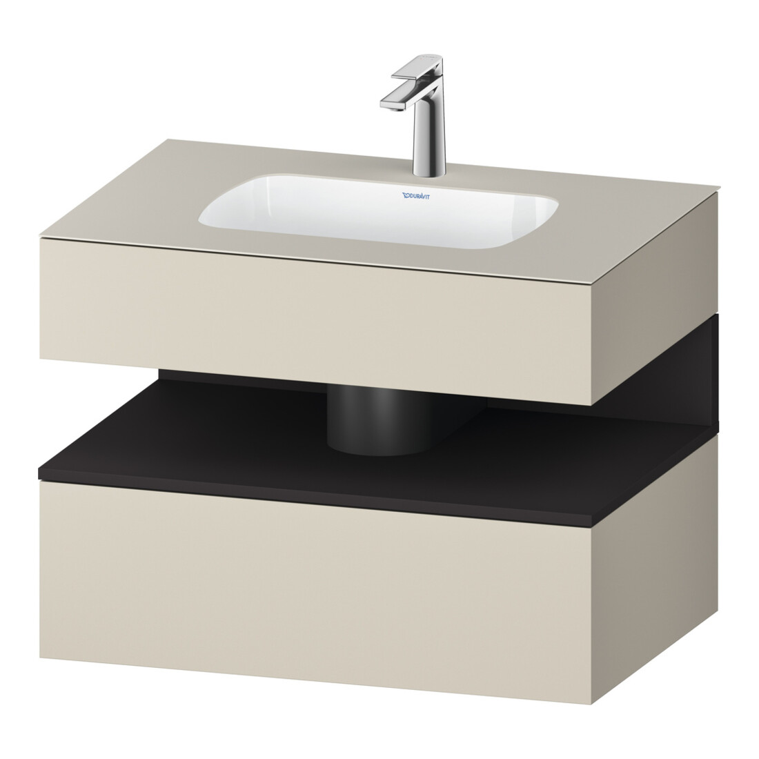 Duravit Einbauwaschtisch-Möbel-Set Qatego 80x55x60cm, gra m/ta matt, Konsolen-Waschtischunterbau