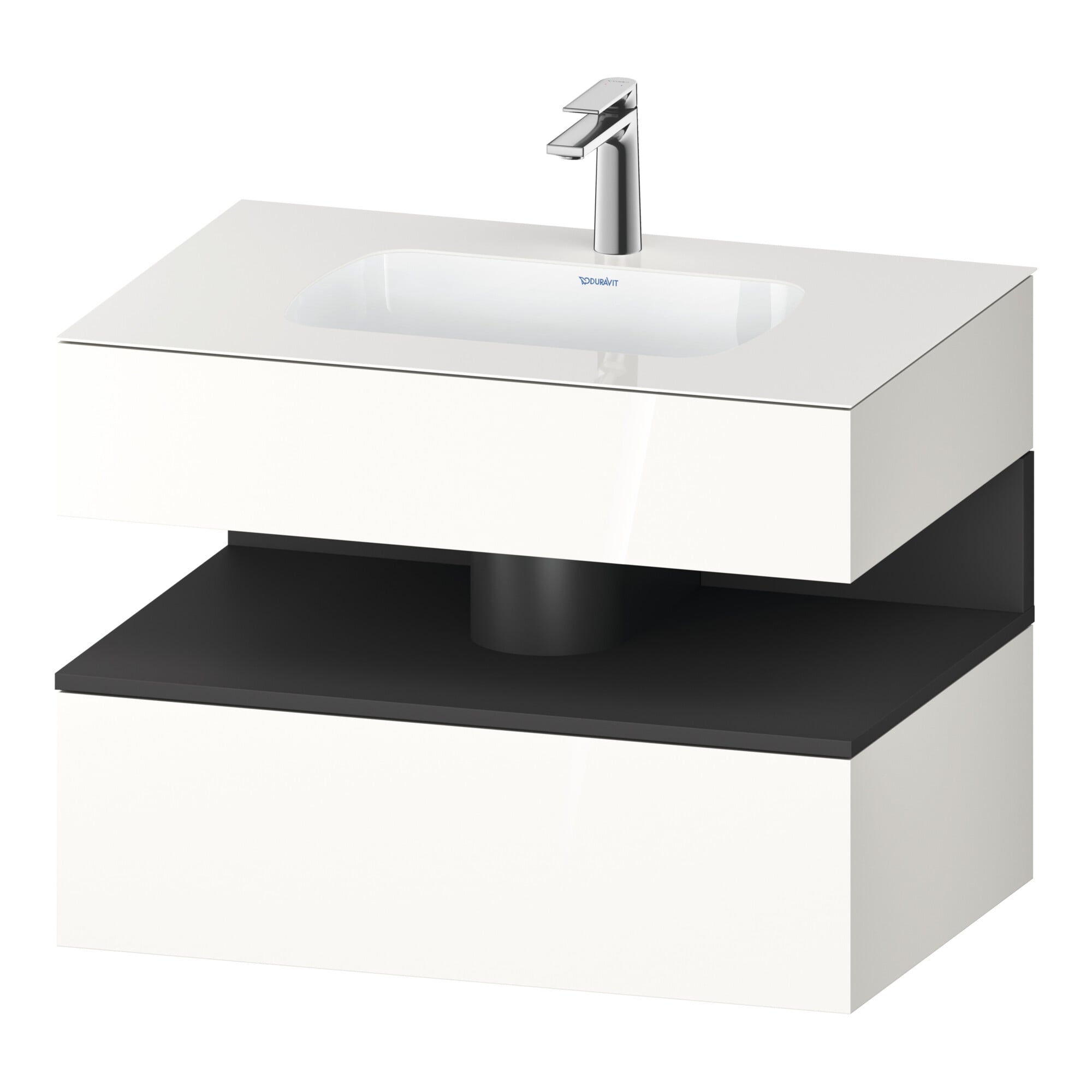 Duravit Einbauwaschtisch-Möbel-Set Qatego 80x55x60cm, gra m/we g, Kon-WTU, B