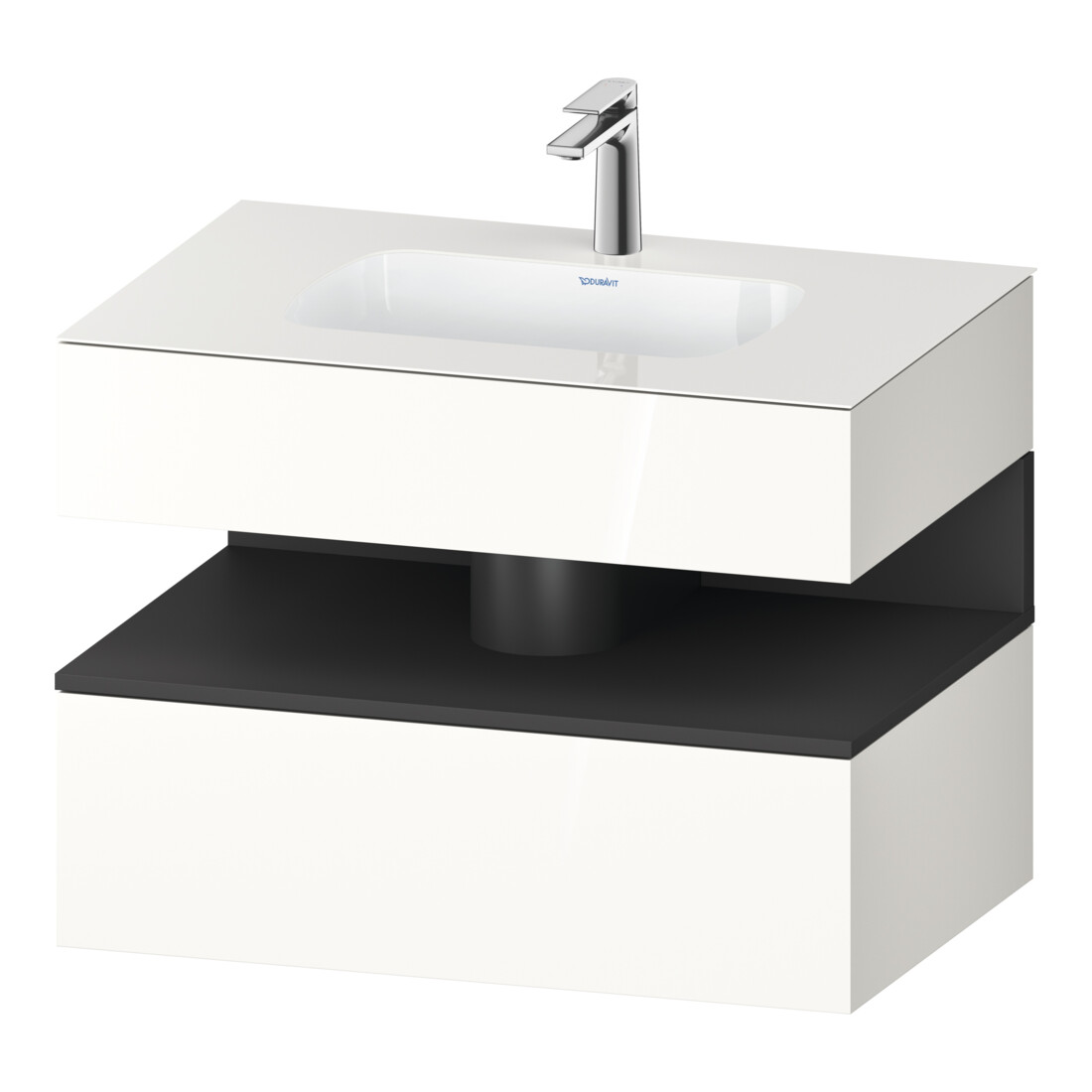 Duravit Einbauwaschtisch-Möbel-Set Qatego 80x55x60cm, gra m/we g, Kon-WTU, B
