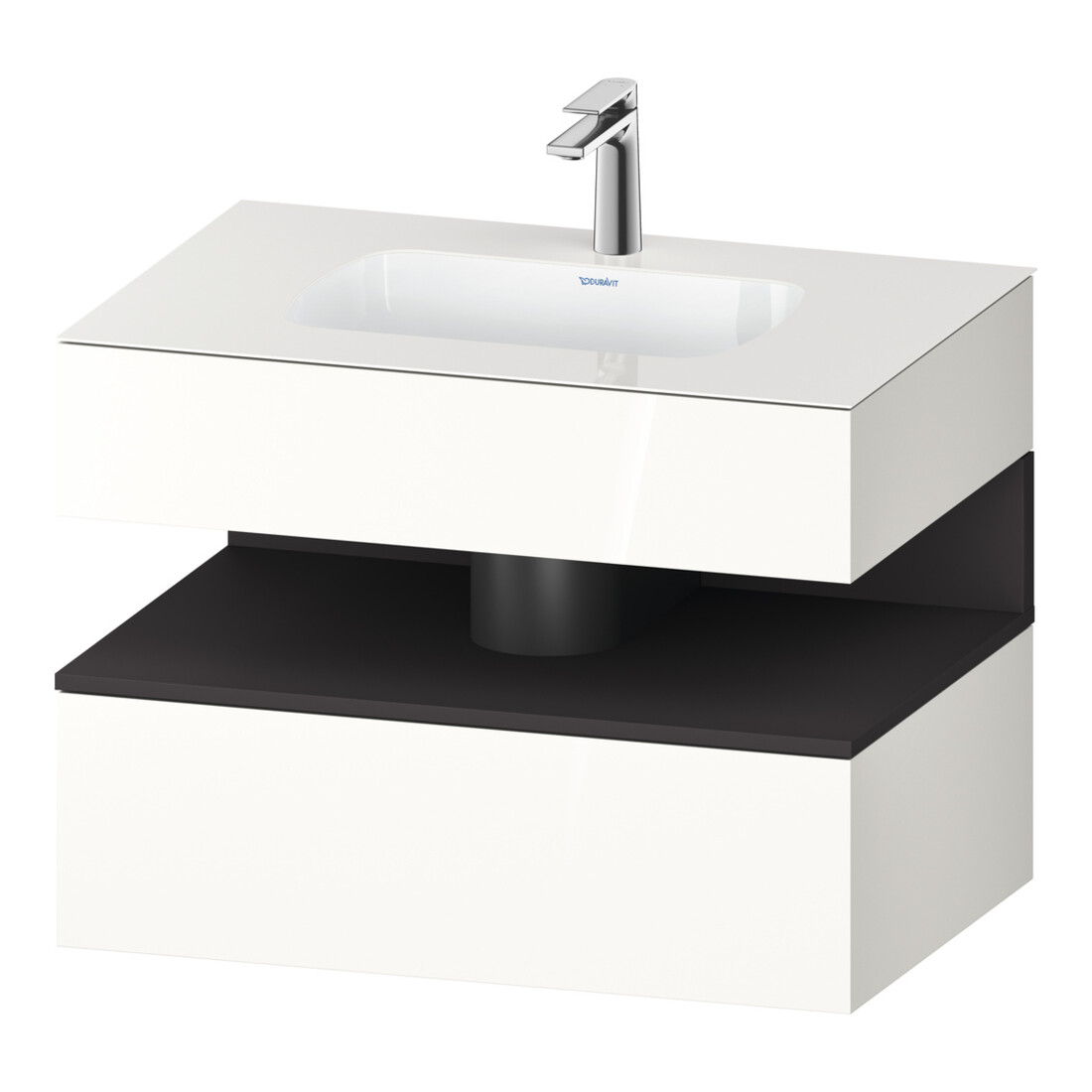 Duravit Einbauwaschtisch-Möbel-Set Qatego 80x55x60cm, gra m/we g, Kon-WTU, B