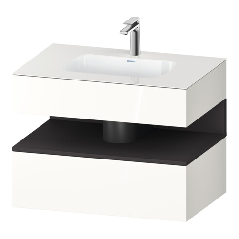 Duravit Einbauwaschtisch-Möbel-Set Qatego 80x55x60cm, gra m/we hgl, Konsolen-Waschtischunterbau