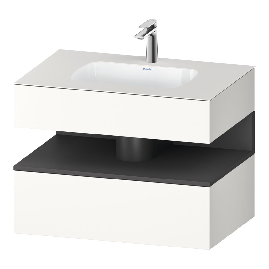 Duravit Einbauwaschtisch-Möbel-Set Qatego 80x55x60cm, gra m/we matt, Konsolen-Waschtischunterbau