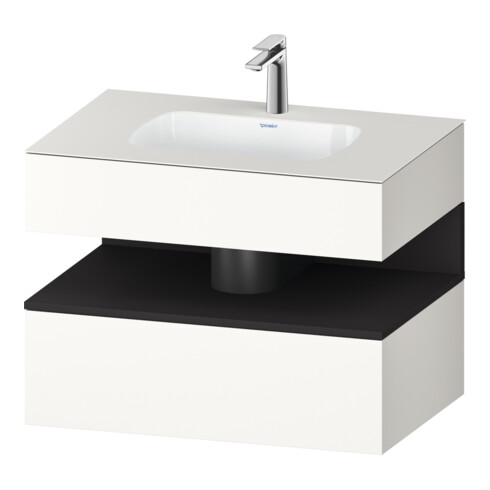 Duravit Einbauwaschtisch-Möbel-Set Qatego 80x55x60cm, gra m/we matt, Konsolen-Waschtischunterbau