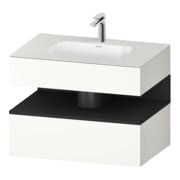 Duravit Einbauwaschtisch-Möbel-Set Qatego 80x55x60cm, gra m/we matt, Konsolen-Waschtischunterbau